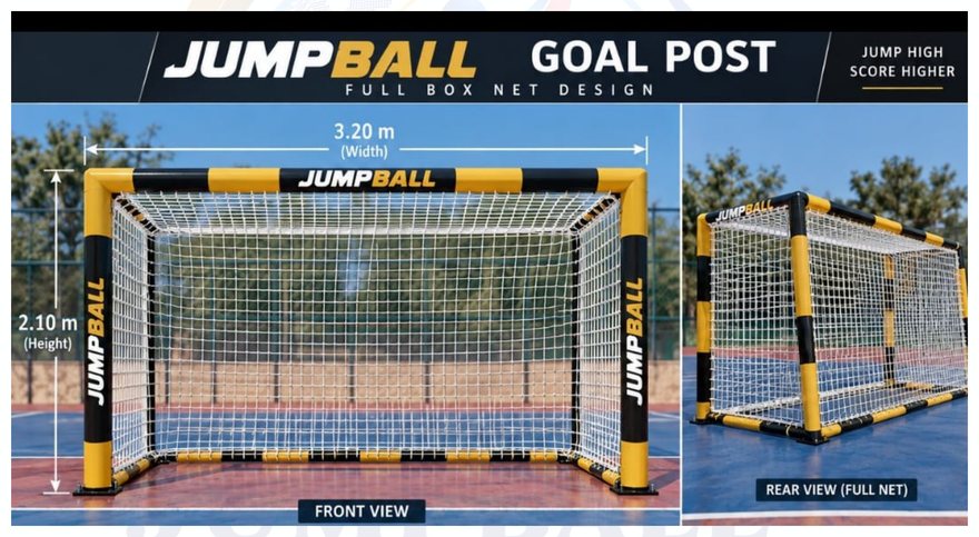 Goal post — 3.20 m by 2.10 m, full box net